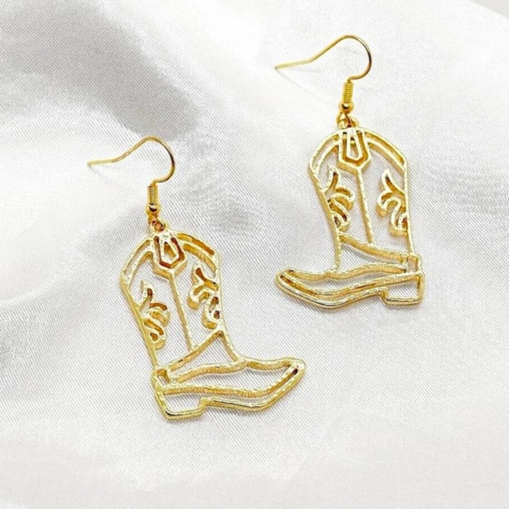 Outline Cowgirl Boot Earrings